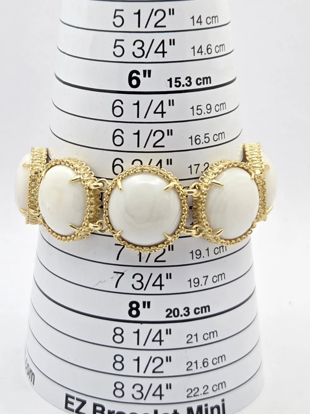 Kendra Scott Gold Tone White Banded Agate Link Bracelet